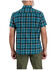 Image #2 - Carhartt Men's Rugged Flex® Relaxed Fit Lightweight Plaid Print Short Sleeve Button-Down Stretch Work Shirt, Navy, hi-res