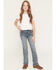 Image #1 - Shyanne Girls' Cass Patchwork Mid Rise Bootcut Stretch Denim Jeans, Medium Wash, hi-res