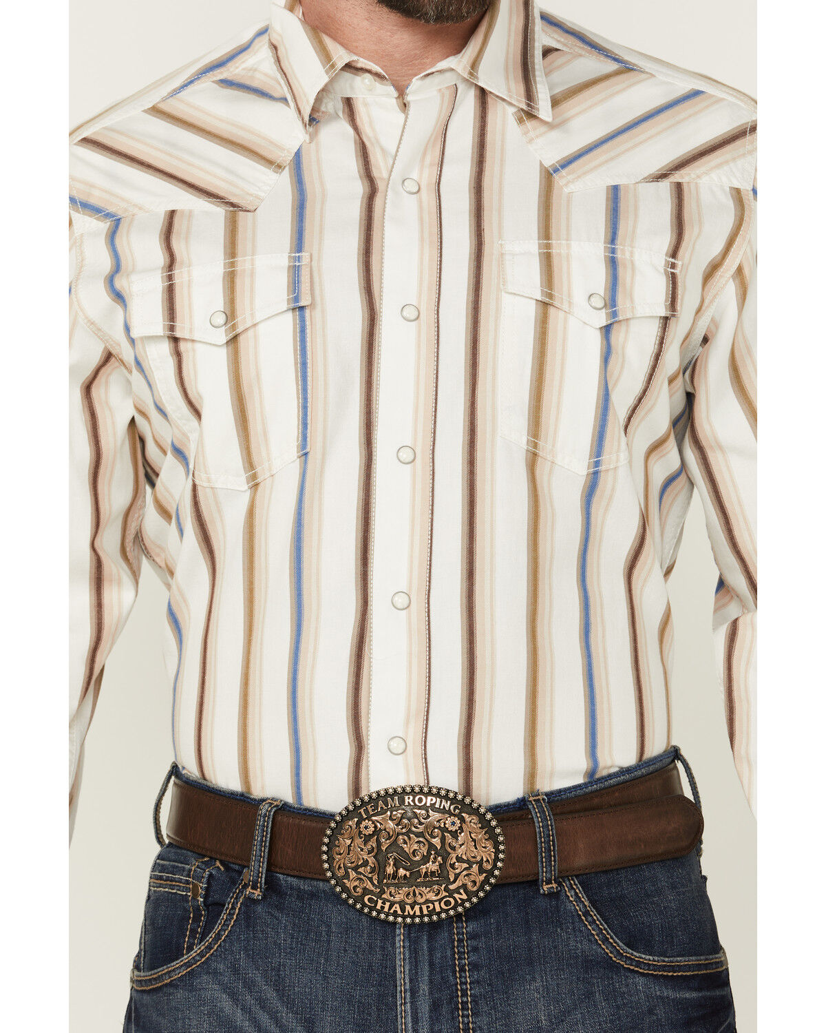 Image #3 - Wrangler Retro Men's Striped Print Long Sleeve Snap Stretch Western Shirt, Multi, hi-res