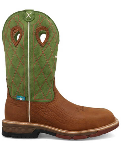 Image #2 - Twisted X Men's 12" Western Work Boots - Composite Toe, Green, hi-res
