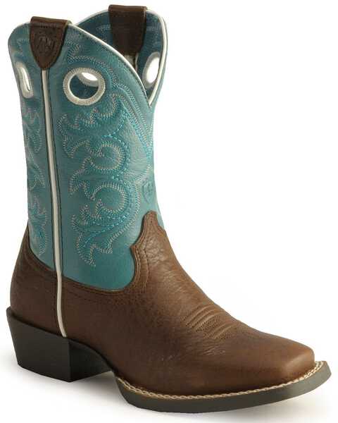 Image #1 - Ariat Boys' Crossfire Western Boots - Square Toe, Brown, hi-res