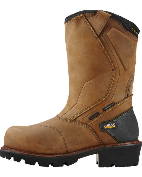 Image #2 - Ariat Men's Powerline H20 400g Work Boots - Composite Toe, Brown, hi-res