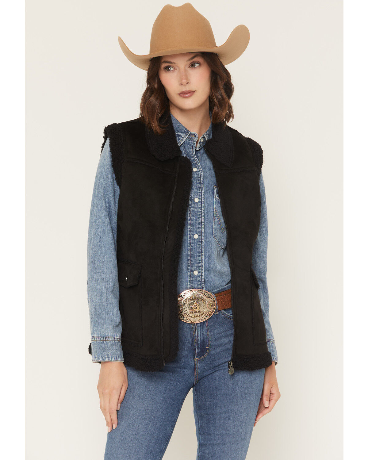 Image #1 - Outback Trading Co Women's Kimberly Vest, Black, hi-res
