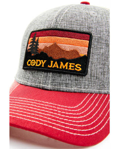 Image #2 - Cody James Men's Sunset Logo Patch Ball Cap , Red, hi-res