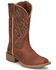 Image #1 - Justin Women's Halter Western Boots - Broad Square Toe, Cognac, hi-res