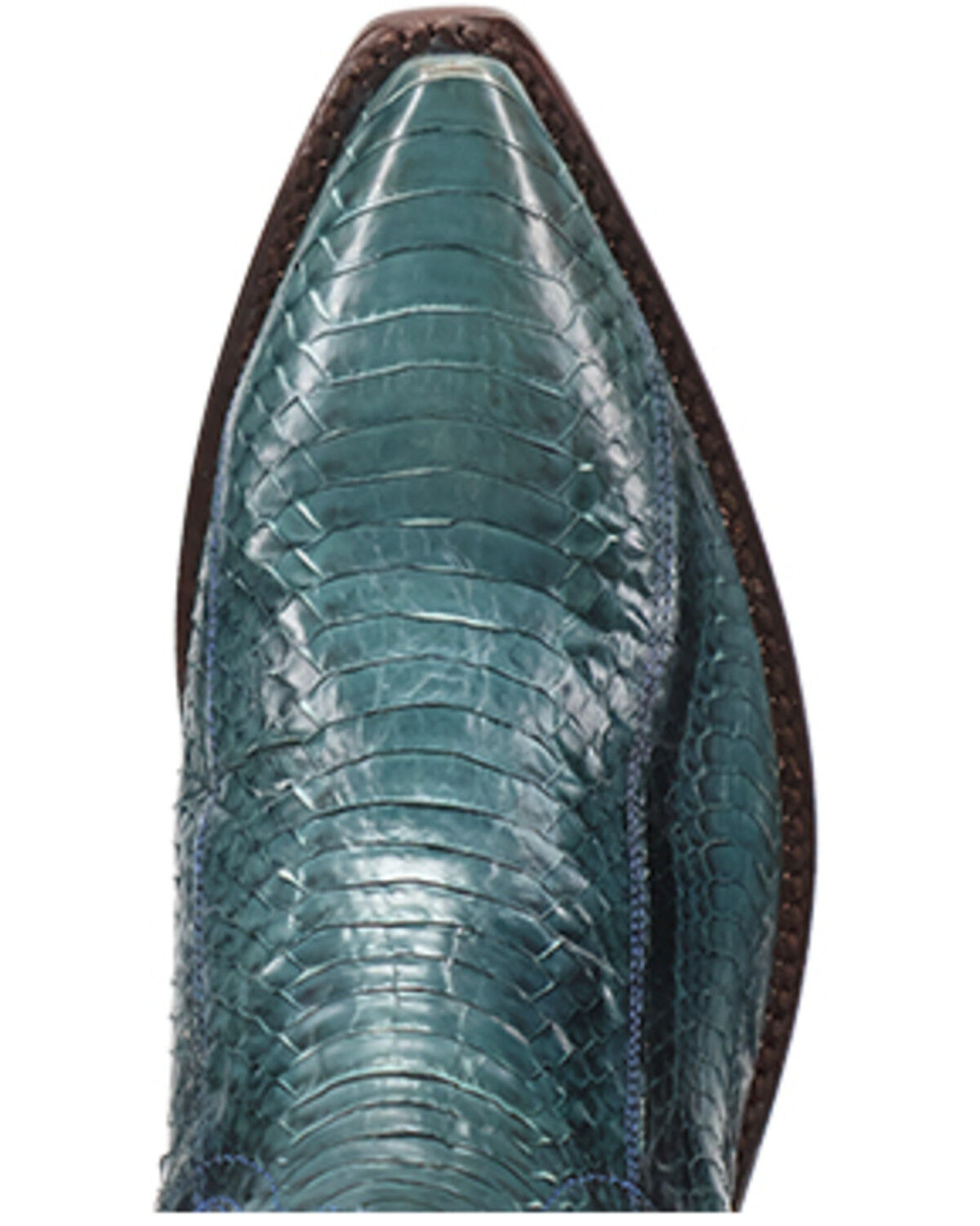 Image #6 - Dan Post Men's Exotic Snake Western Boots - Snip Toe, Blue, hi-res