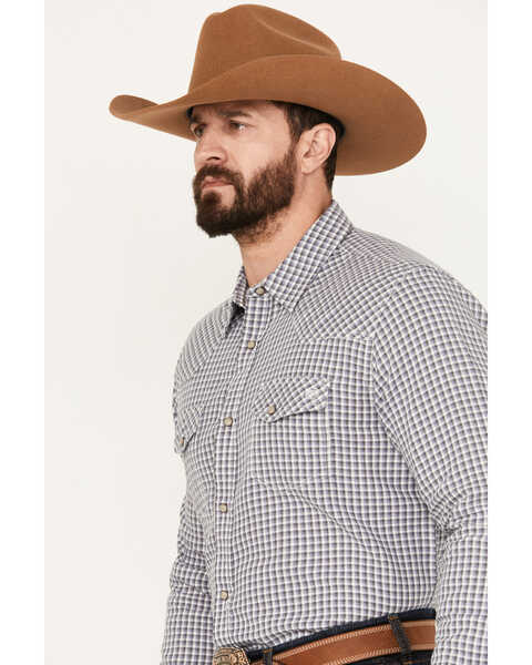 Image #2 - Blue Ranchwear Men's Rawlins Plaid Print Long Sleeve Western Pearl Snap Shirt, Blue, hi-res
