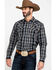Image #1 - Cody James Men's Chapman Small Plaid Long Sleeve Western Shirt, Black, hi-res