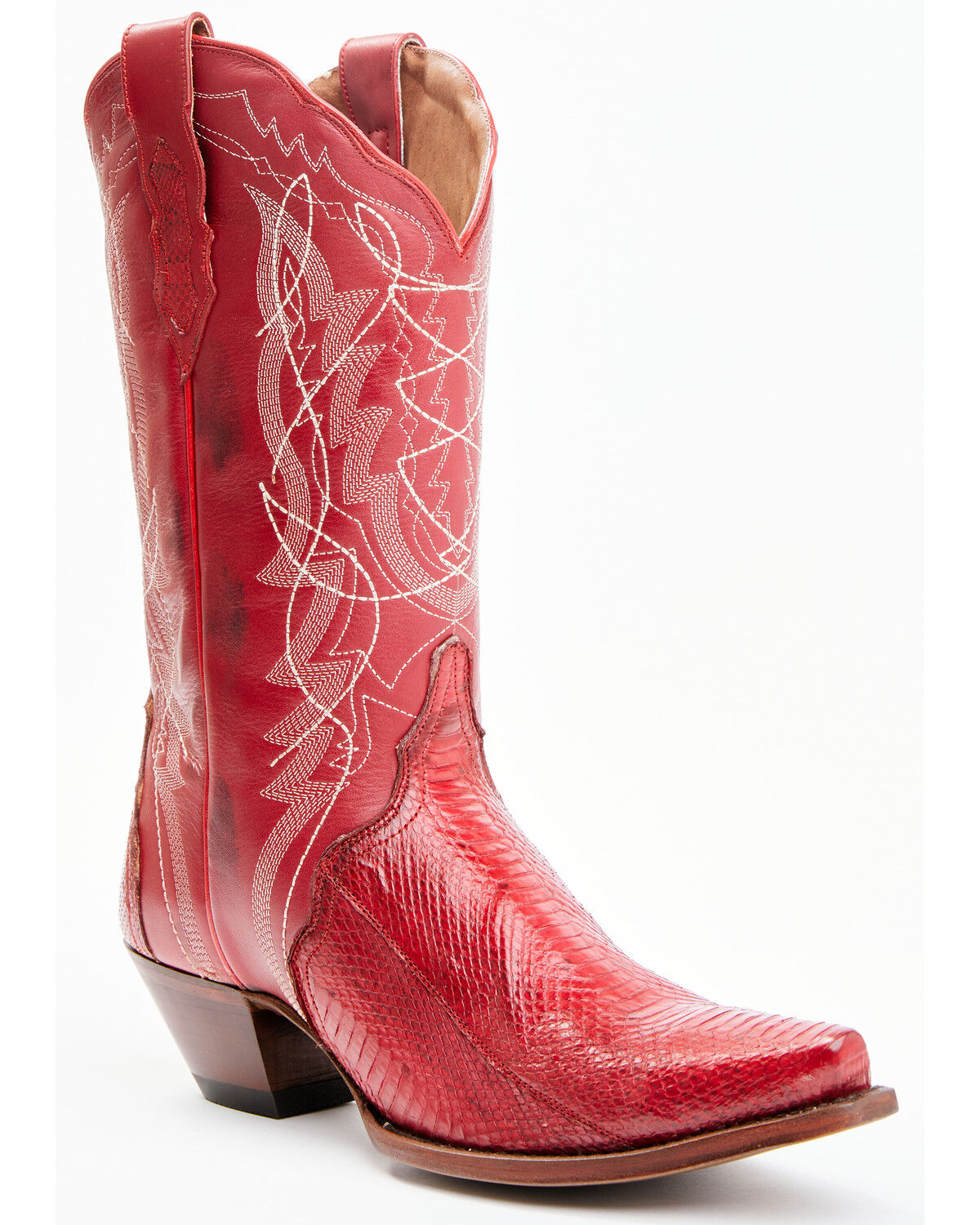 Women's New Leather Cowgirl Western Biker Boots Snip Toe Red Sale 