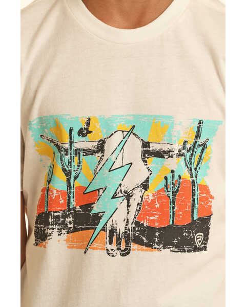 Image #2 - Rock & Roll Denim Boys' Lightning Bolt Short Sleeve Graphic T-Shirt , White, hi-res