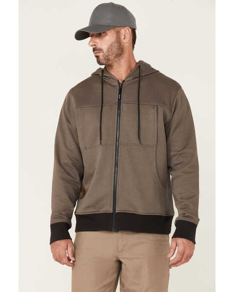 Image #1 - Wrangler Riggs Men's Tough Layer Zip-Front Hooded Work Jacket - Big, Grey, hi-res