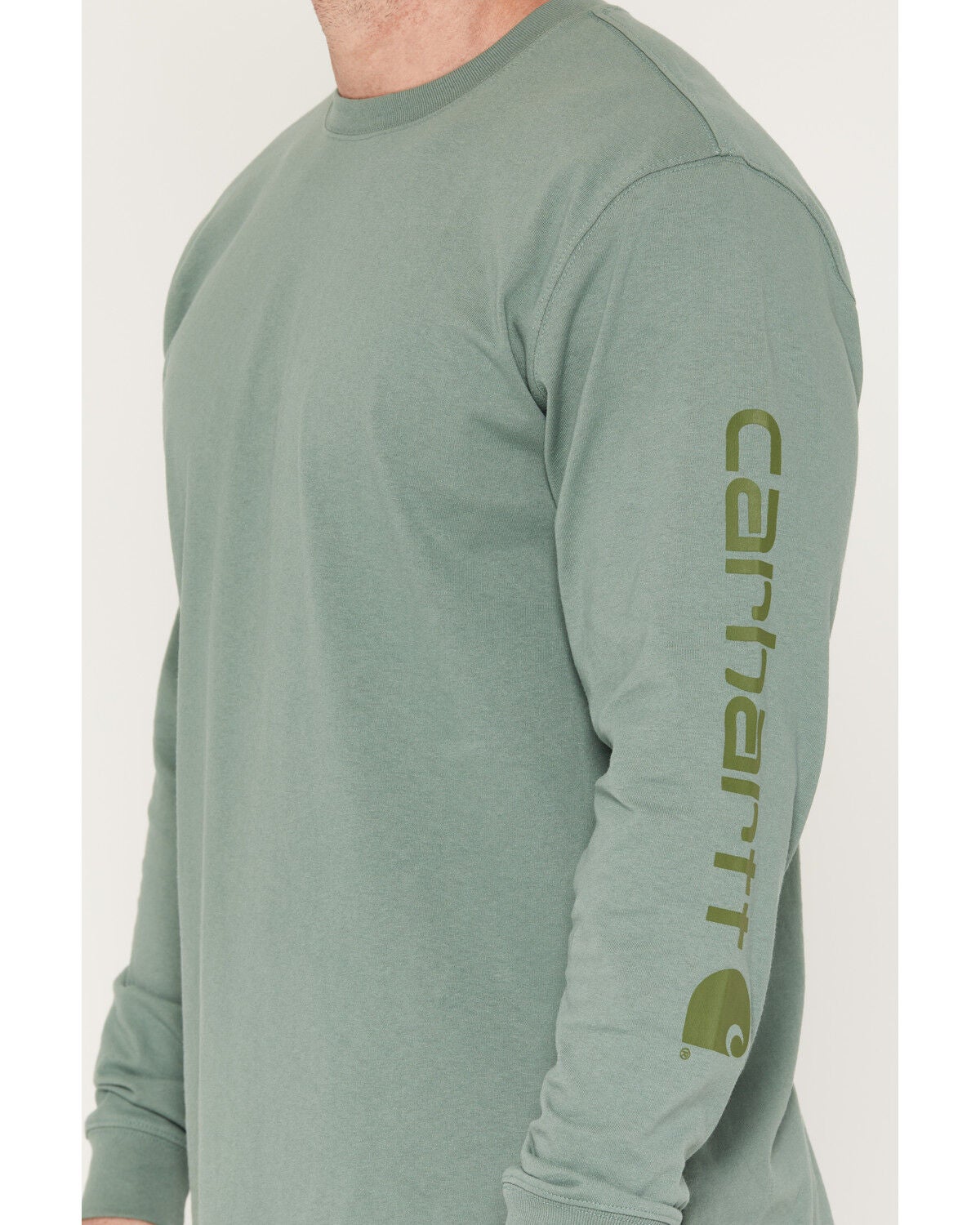 Image #3 - Carhartt Men's Deerborn Logo Loose Fit Long Sleeve Graphic T-Shirt, Sage, hi-res
