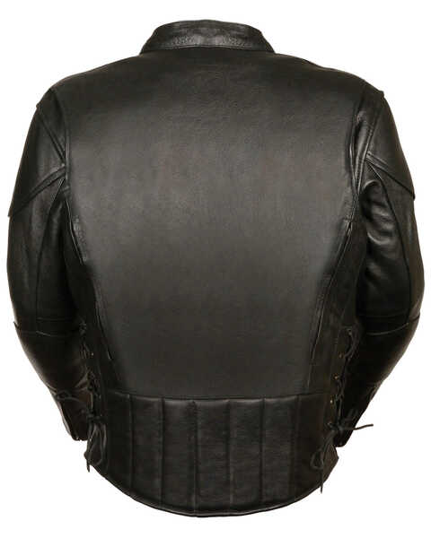 Image #3 - Milwaukee Leather Men's Side Lace Vented Scooter Jacket - 5X Tall, Black, hi-res