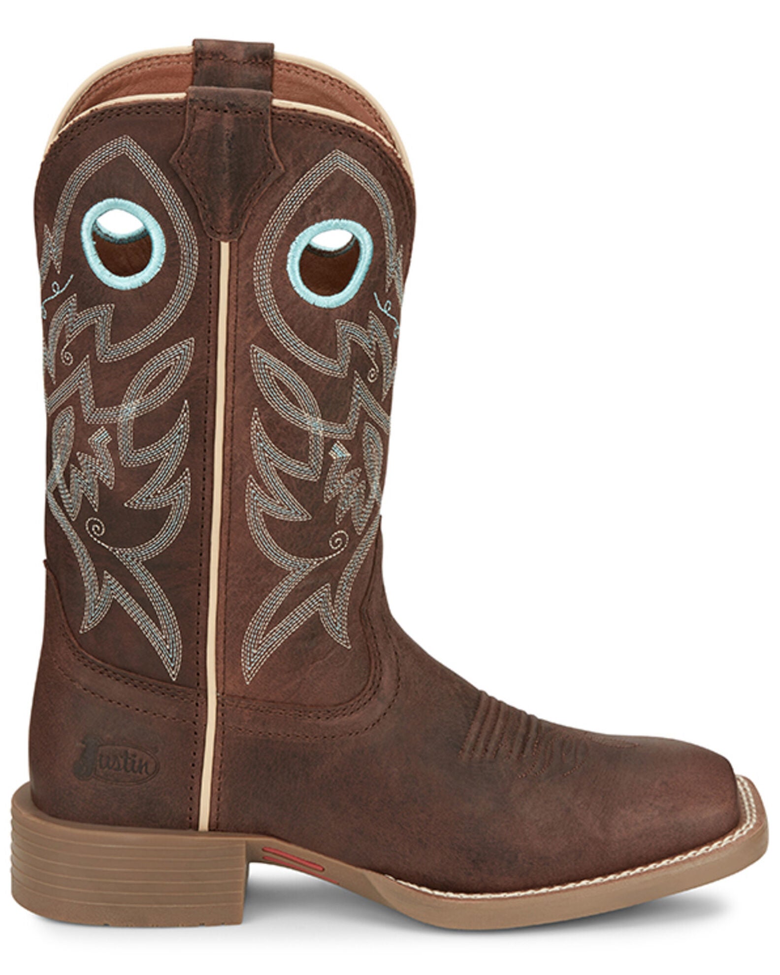 Justin Women's Rush Square Toe Boots - 8" Work Boot With Abalone Camo & Ortholite Insole