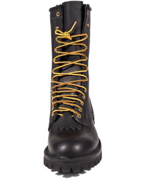 Image #2 - White's Boots Men's Smokechaser 10" Lace-Up Work Boots - Round Toe, Black, hi-res