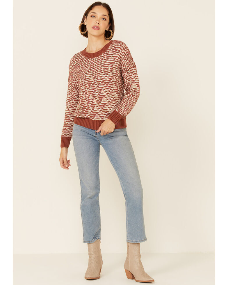 Shyanne Women's Caramel Marled Knit Pullover Sweater , Camel, hi-res