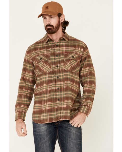 Image #1 - Pendleton Men's Tan Burnside Plaid Long Sleeve Western Flannel Shirt , Tan, hi-res