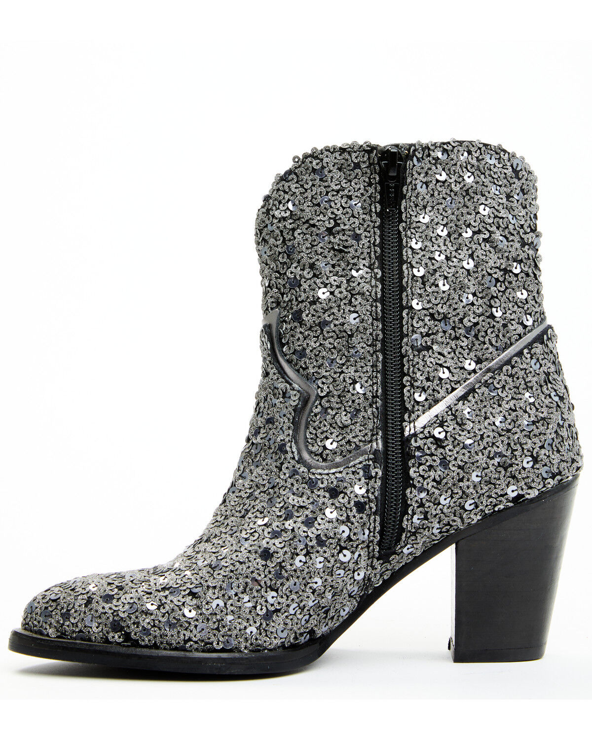 Image #3 - Shyanne Women's Dolly Western Booties - Round Toe, Silver, hi-res