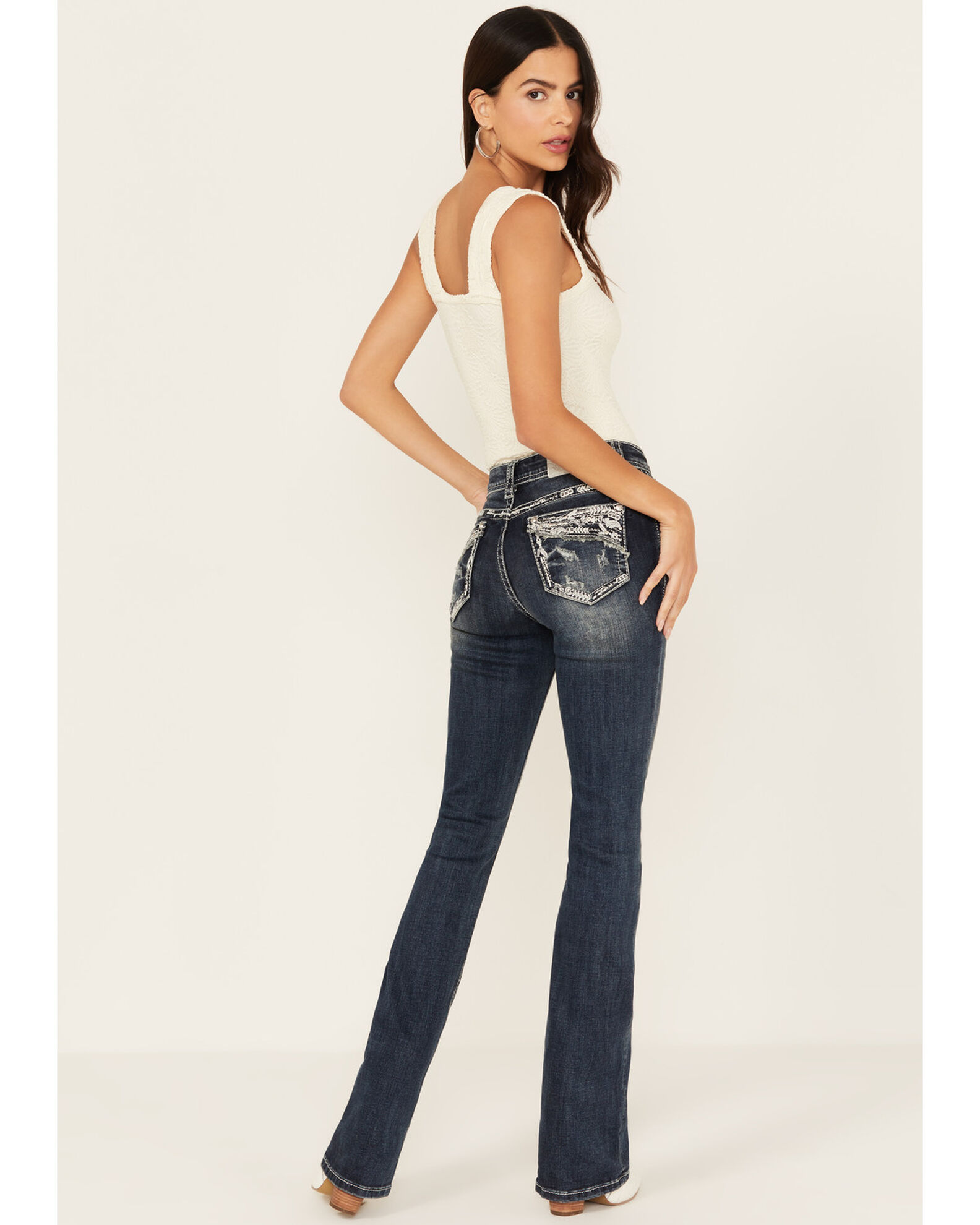 High rise stretch bootcut jeans online