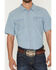 Image #3 - Cody James Men's Horizon Chambray Light Wash Short Sleeve Snap Western Shirt - Tall, Light Wash, hi-res