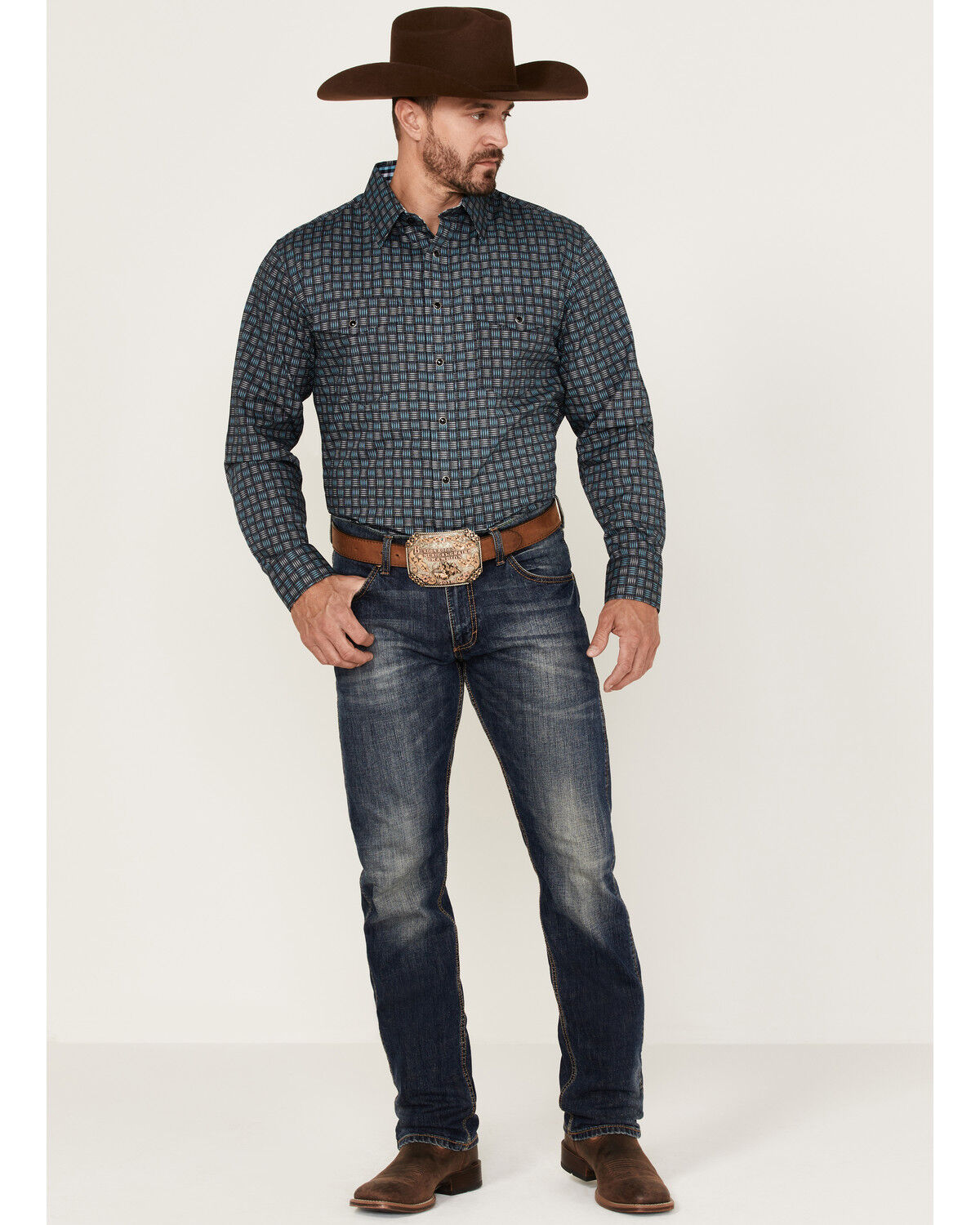 Image #2 - Panhandle Select Men's Digital Woven Print Long Sleeve Snap Western Shirt, , hi-res