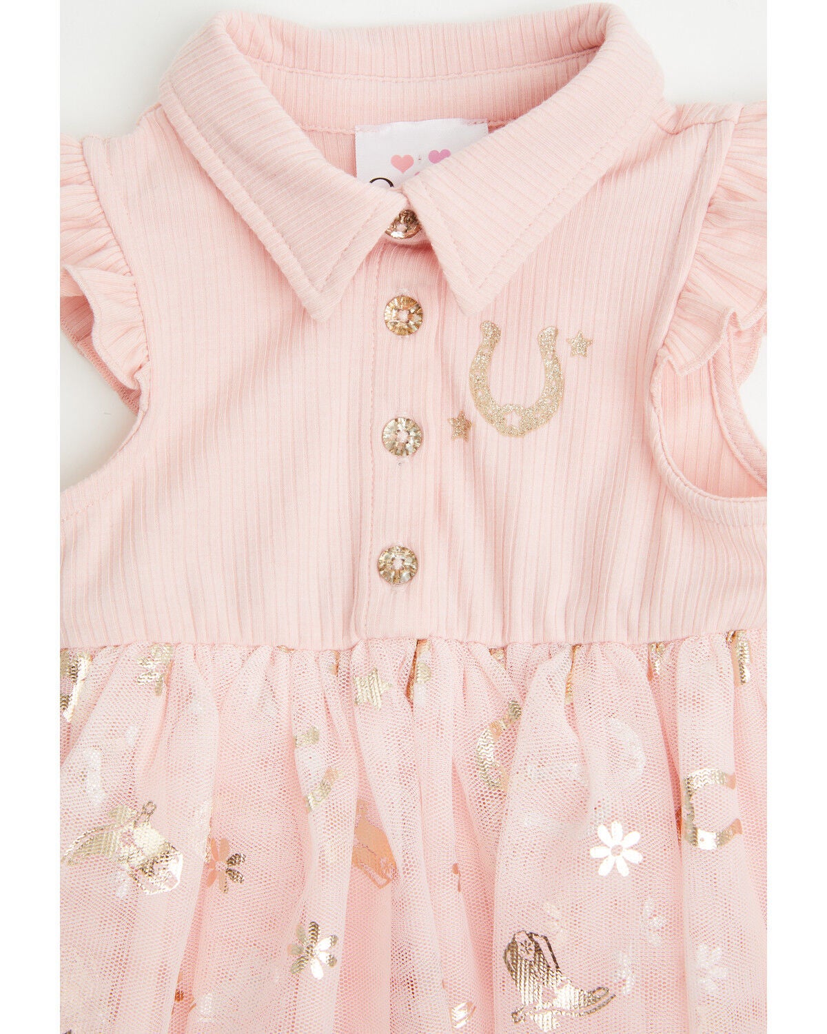 Image #2 - Sugar California Infant Girls' Horseshoe Print Tutu Dress, Pink, hi-res