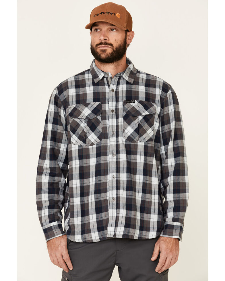 ATG™ by Wrangler Men's All Terrain Cabernet Plaid Long Sleeve Western Flannel Shirt , Red, hi-res