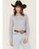 Image #1 - Ariat Women's Kirby Striped Print Long Sleeve Button-Down Stretch Western Shirt, Blue, hi-res