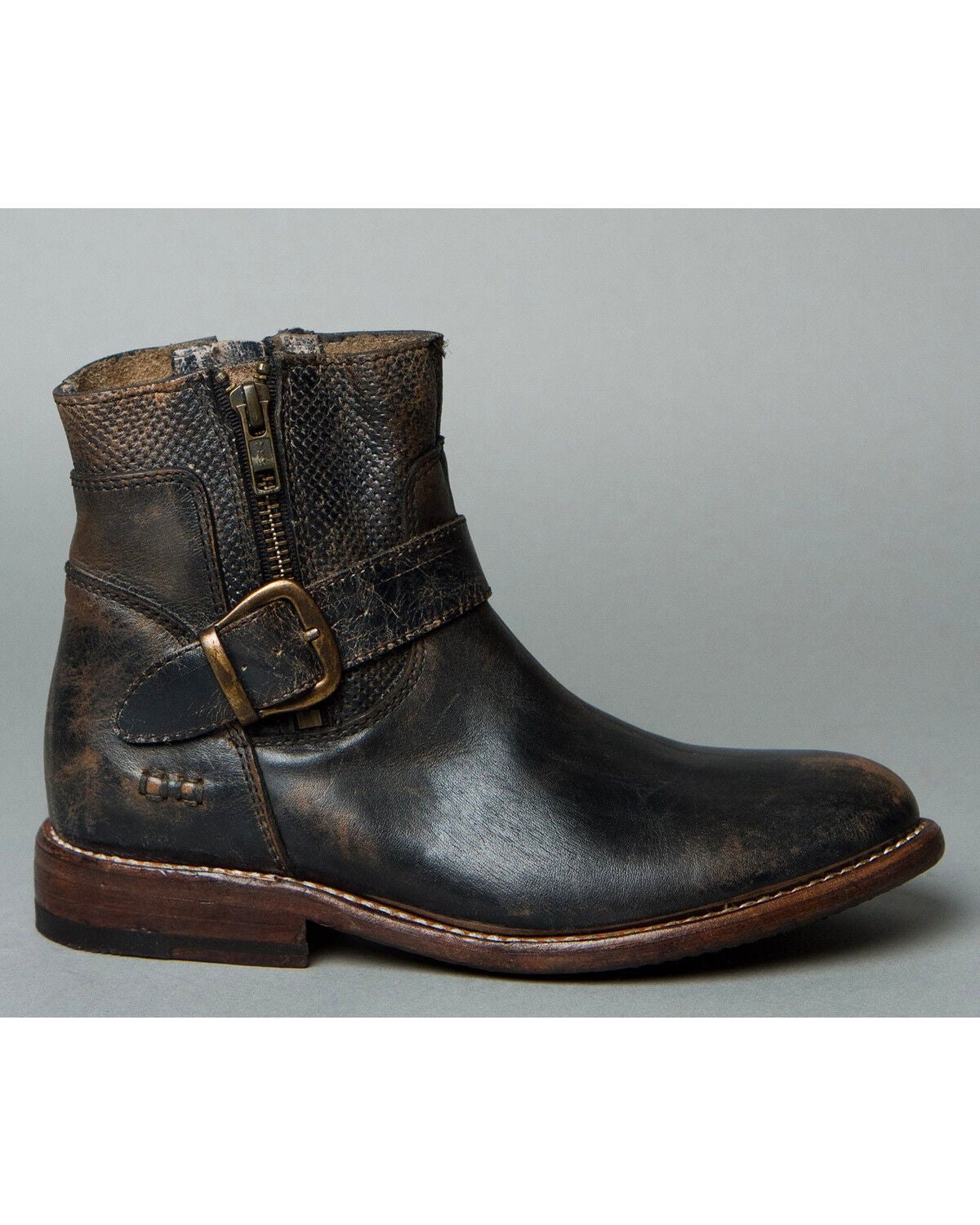 Bed Stu Women's Becca Side Zip Boots - Round Toe, Black, hi-res