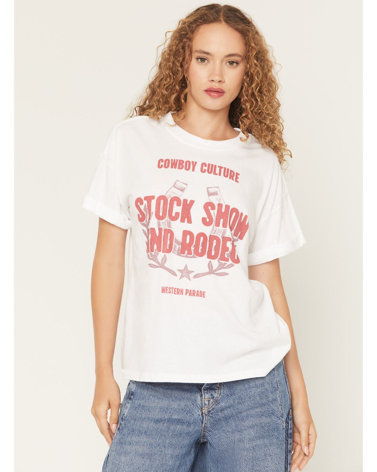 Girl Dangerous Women's Rodeo Stock Show Short Sleeve Graphic Tee, White, hi-res