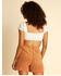 Billabong x Wrangler Women's High Rise According To Corduroy Shorts, Cognac, hi-res