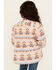 Image #4 - Ely Walker Girls' Southwestern Print Button-Down Sherpa Lined Shacket, Rust Copper, hi-res