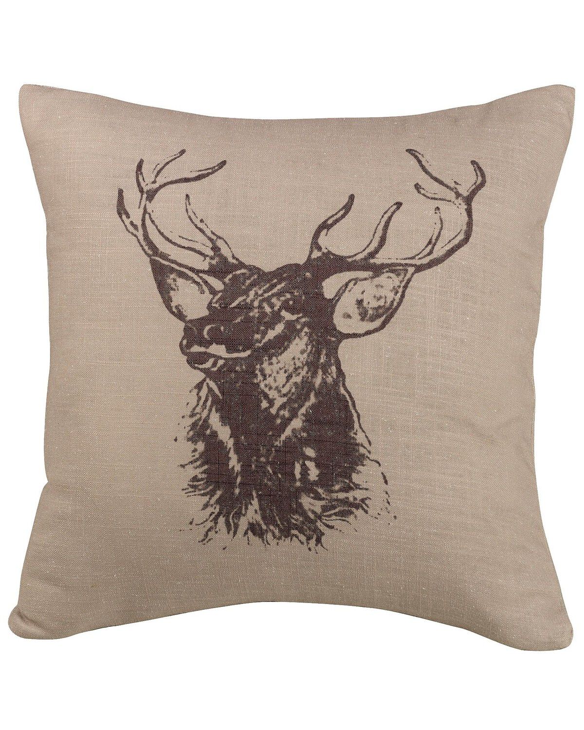 Image #1 - HiEnd Accents Elk Bust Accent Pillow, Beige, hi-res