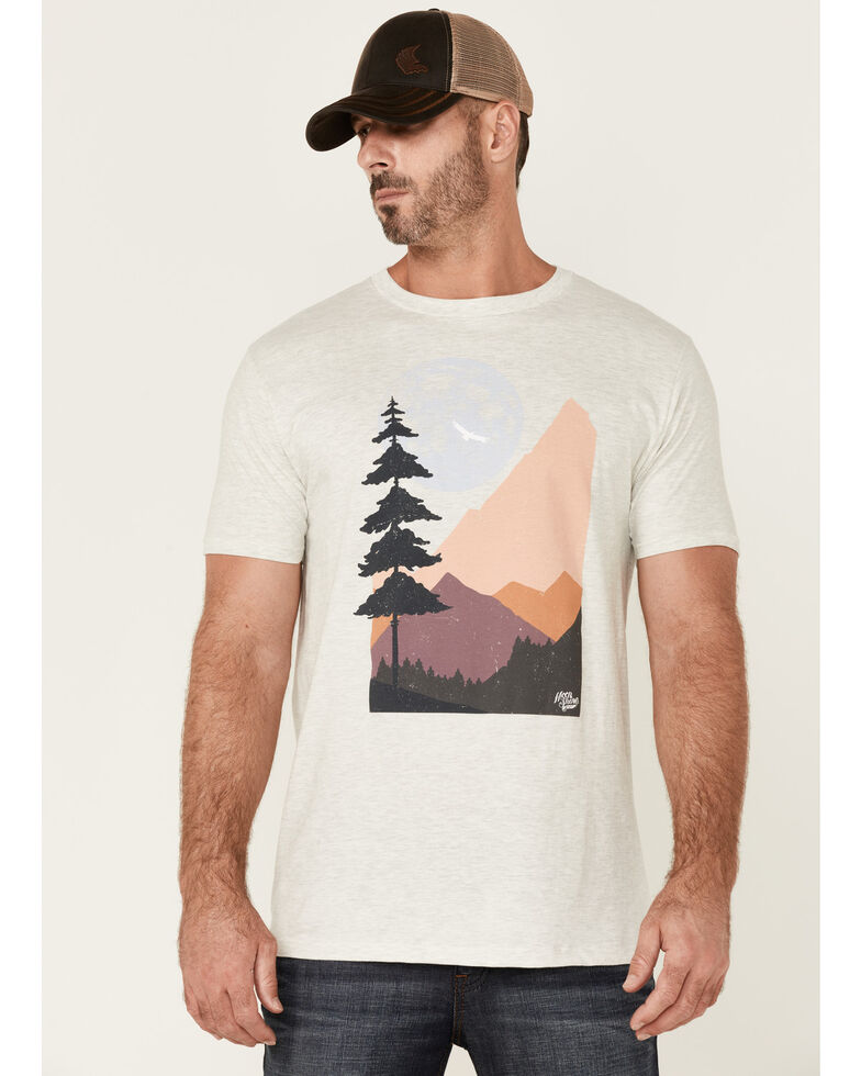 Moonshine Spirit Men's Cream Moon Forest Graphic Short Sleeve T-Shirt  , Cream, hi-res