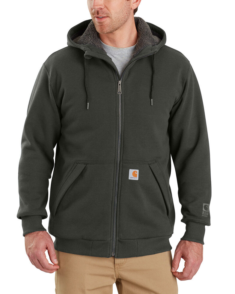 Carhartt Men's Rain Defender Rockland Sherpa-Lined Full-Zip Hooded ...