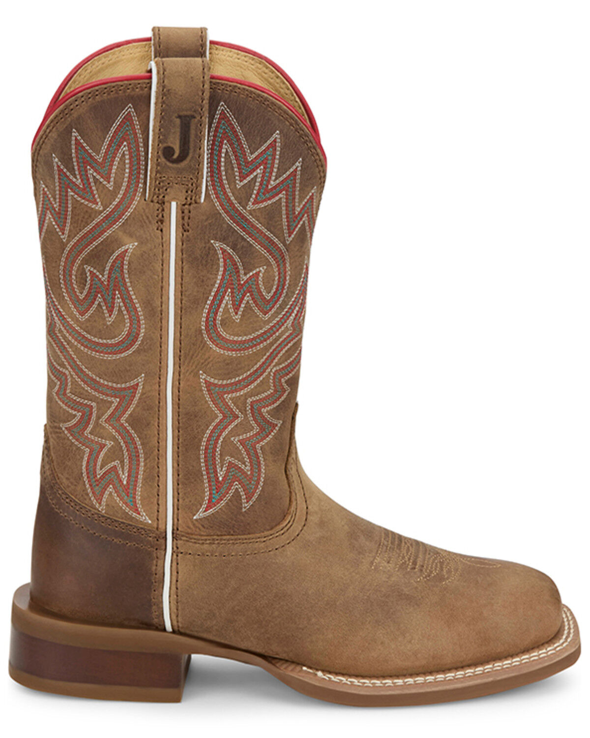 Image #2 - Justin Women's Little Sugar Performance Western Boots - Broad Square Toe, Brown, hi-res
