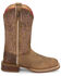 Image #2 - Justin Women's Little Sugar Performance Western Boots - Broad Square Toe, Brown, hi-res