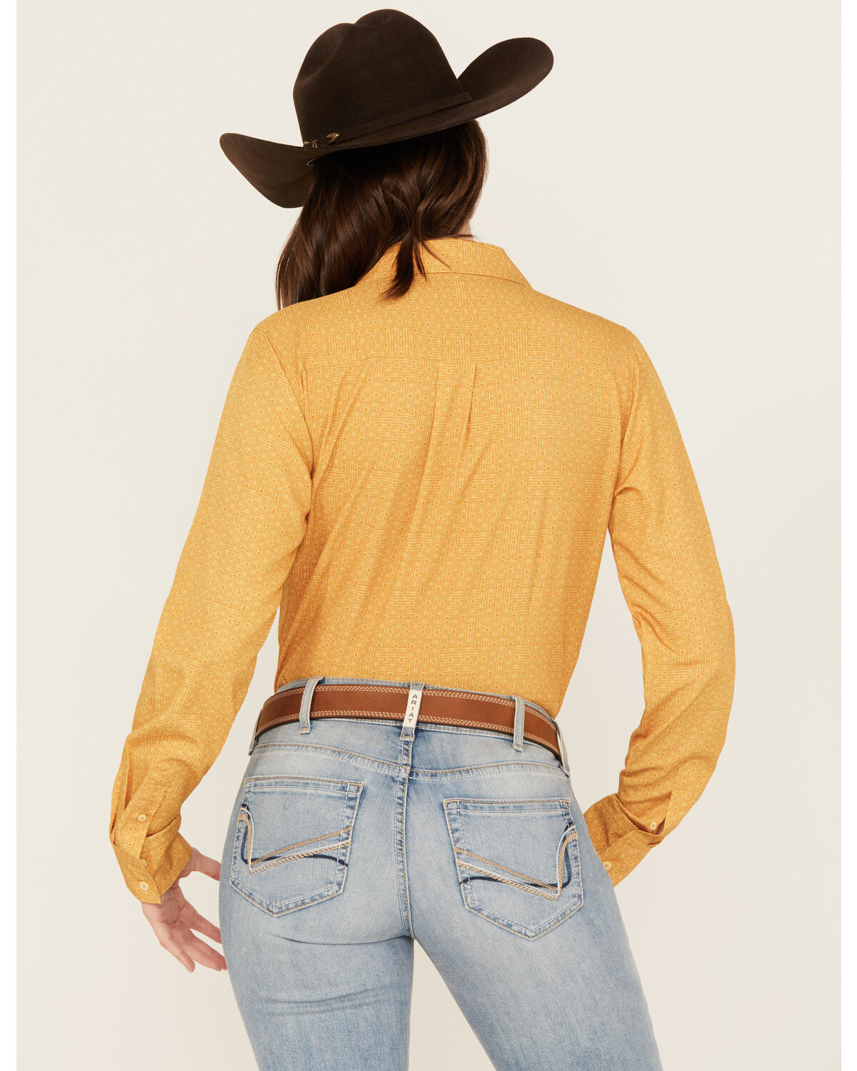 Image #4 - Cinch Women's ARENAFLEX® Printed Long Sleeve Button-Down Western Shirt, Gold, hi-res