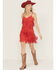 Image #2 - Idyllwind Women's Brixworth Faux Suede Fringe Mini Dress, Coral, hi-res