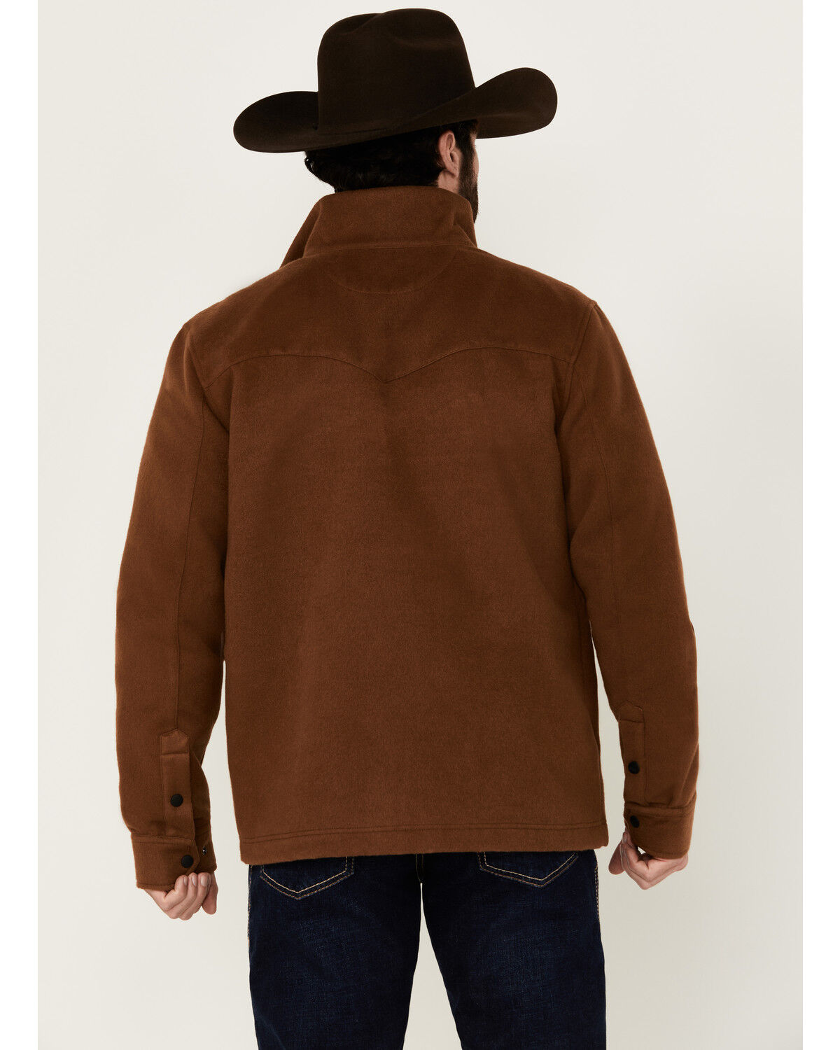 Image #4 - Rock & Roll Denim Men's Solid Twill Zip-Up Jacket, Camel, hi-res