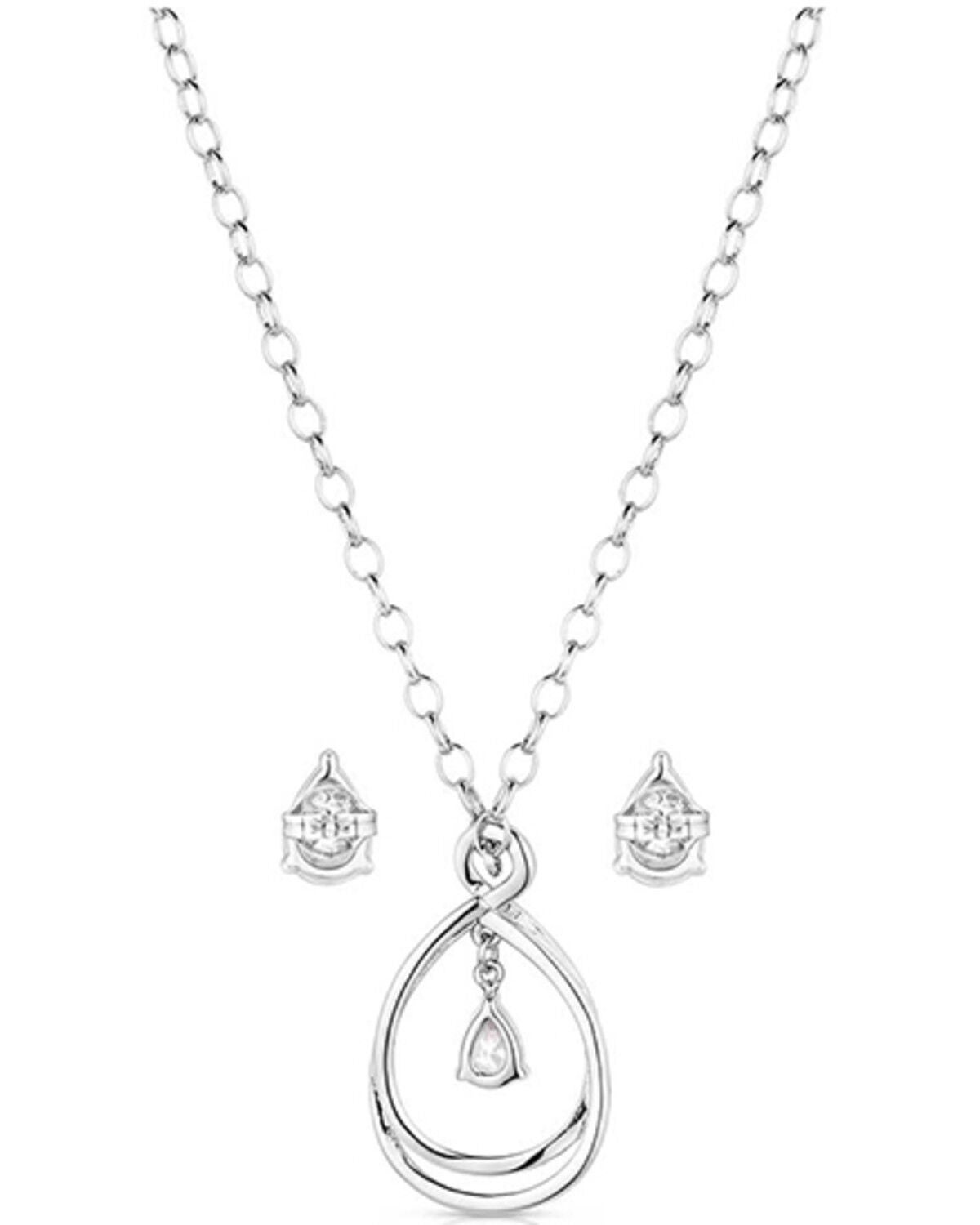 Image #2 - Montana Silversmiths Women's Crystal Embrace Jewelry Set - 2 Piece, Silver, hi-res