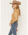 Image #2 - Cowgirl Hardware Women's Faux Suede Long Sleeve Snap Stretch Western Shirt, Tan, hi-res