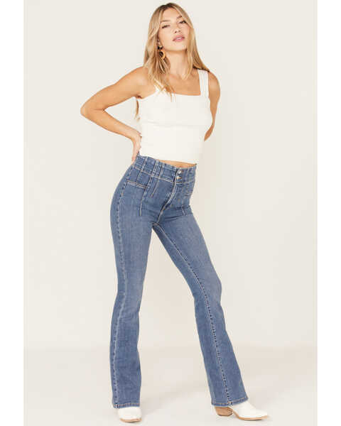 Free People Women's High Rise Jayde Flare Jeans, Blue, hi-res