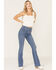 Image #1 - Free People Women's High Rise Jayde Flare Jeans, Blue, hi-res