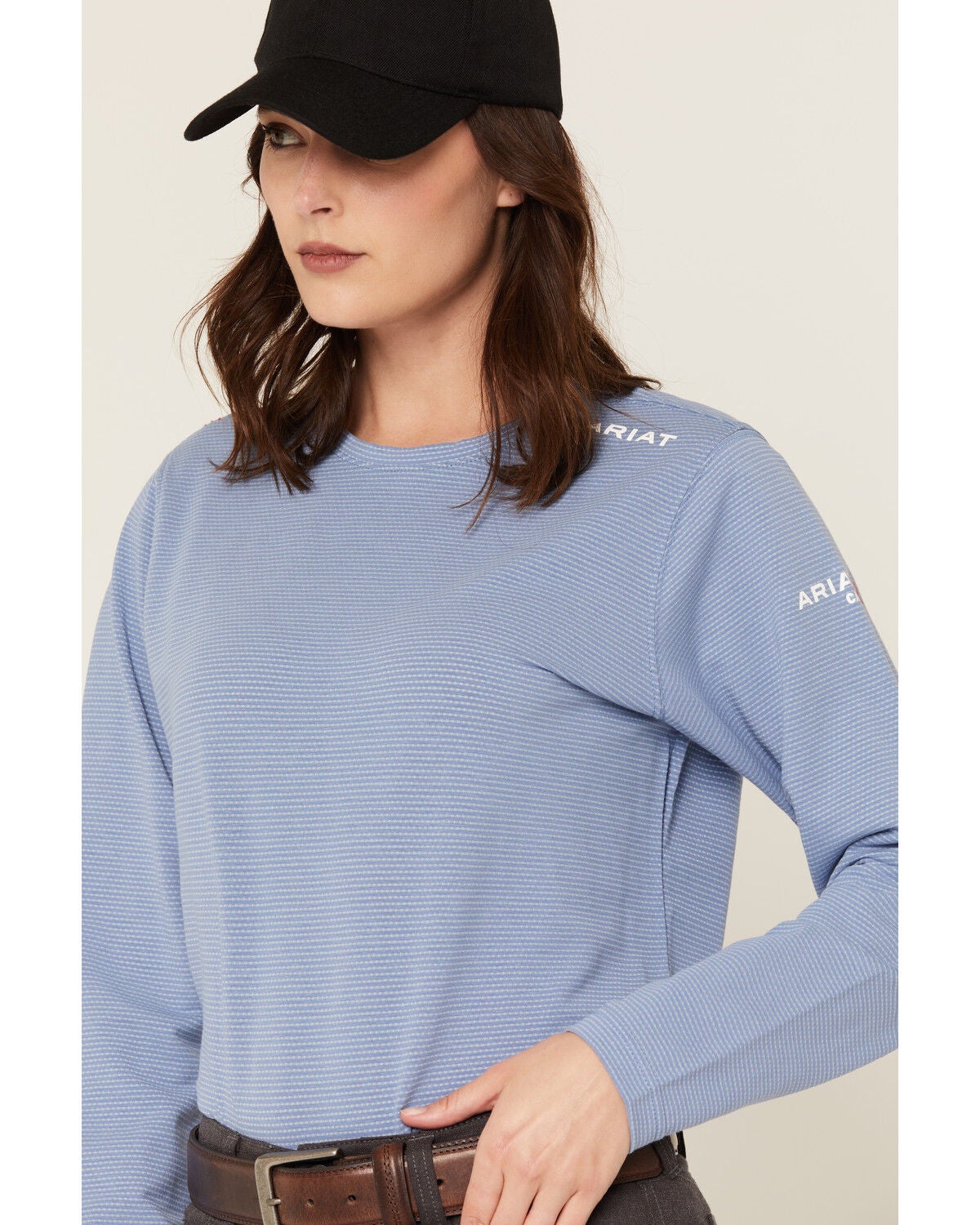Image #2 - Ariat Women's FR Baselayer Long Sleeve Work Shirt, Medium Blue, hi-res