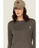 Image #2 - Wolverine Women's Classic Long Sleeve Pocket Work Tee, Charcoal, hi-res