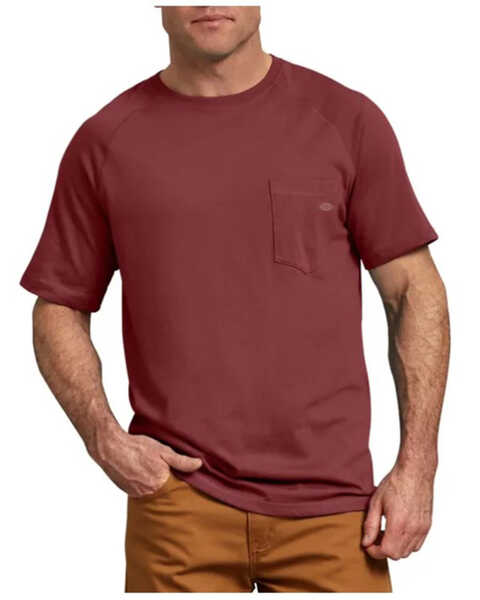 Image #1 - Dickies Men's Solid Performance Cooling Short Sleeve Work Pocket T-Shirt , Red, hi-res