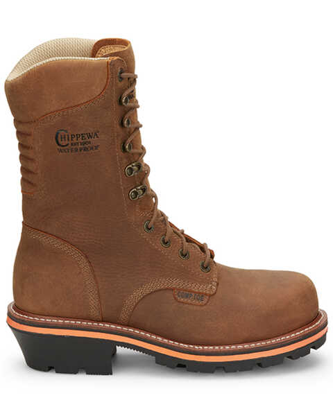 Image #2 - Chippewa Men's Thunderstruck 10" Waterproof Insulated Lace-Up Work Logger Boot - Nano Composite Toe , Tan, hi-res