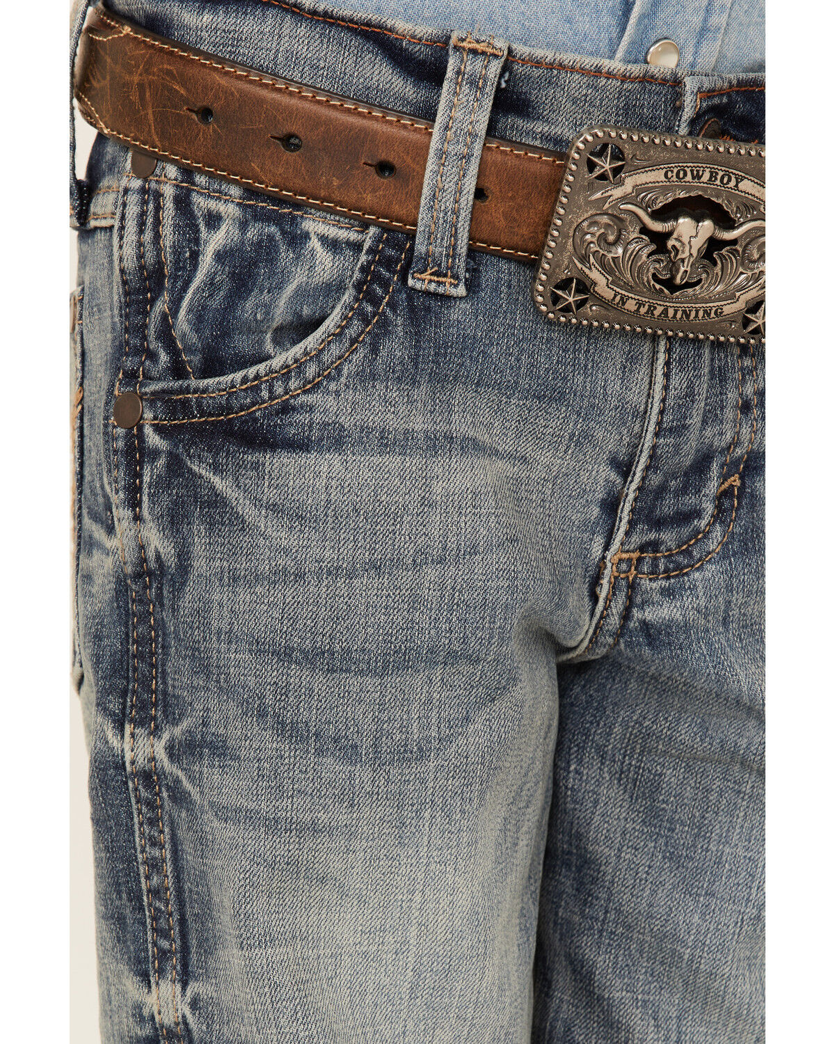 Image #2 - Wrangler Little Boys' Greeley Relaxed Bootcut Jeans, Blue, hi-res