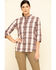 Image #1 - Carhartt Women's Plaid Print Relaxed Fit Midweight 3/4 Sleeve Button-Down Work Shirt, Wine, hi-res